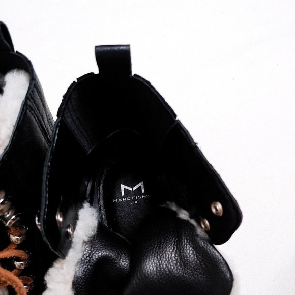x SOLD x MARC FISHER | Izzie Boot Shearling Leather Black 7 M NWOT - Picture 16 of 16